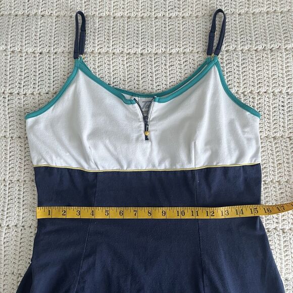 Vintage TAIL Tennis Dress with Built-In Bra Stretchy Cotton Two-Tone Size Large - Picture 9 of 13